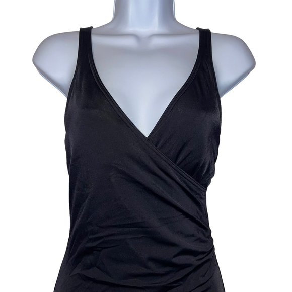 Lands End Womens One Piece Swimsuit 8 Swimwear Black Wire Free Bra Padding Beach - Picture 2 of 10